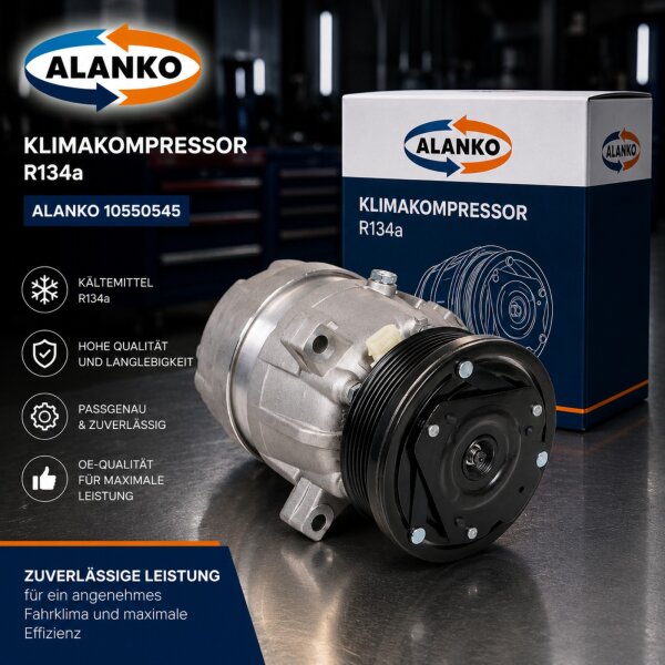 Klimakompressor Klimaanlagenkompressor für Opel ALANKO V5 12V R134a 10550545