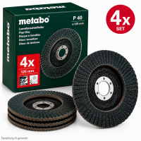 Lamellenschleifteller 125 mm Flex Winkelschleifer METABO Körnung P40 4 Stück