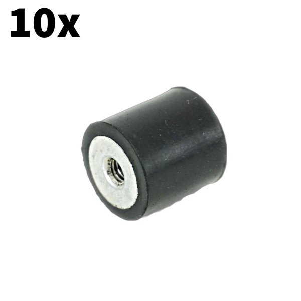 Gummipuffer Silentblock 10x Schwingungsdämpfer M4 Typ C 15x15 M4x4 Metall Puffer
